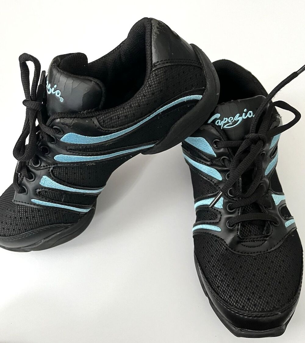 Capezio Bolt Dansneaker DS30 Women's  Black & Aqua Dance Shoe Sneaker Size 7 - Picture 8 of 8